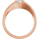 14K Gold Lab-Grown Diamond Beveled-Edge Bezel-Set Band - Rose Gold - view 2