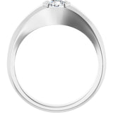 Platinum Lab-Grown Diamond Beveled-Edge Bezel-Set Band - view 2
