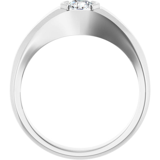 Platinum Lab-Grown Diamond Beveled-Edge Bezel-Set Band - view 2