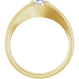 14K Gold Lab-Grown Diamond Beveled-Edge Bezel-Set Band - Yellow Gold - view 2