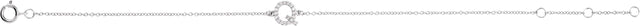 14K Gold Round Natural Diamond Initial Bracelet - White Gold - view 2