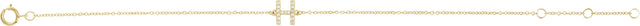 14K Gold Round Natural Diamond Initial Bracelet - Yellow Gold - view 2