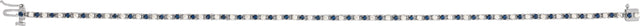 14K Gold Round Natural Blue Sapphire & Natural Diamond Line Bracelet - White Gold - view 3