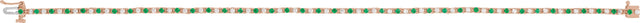 14K Gold Round Natural Emerald & Natural Diamond Line Bracelet - Rose Gold - view 3