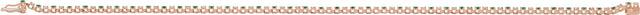 14K Gold Round Natural Emerald & Natural Diamond Line Bracelet - Rose Gold - view 4