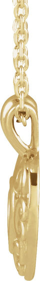 14K Gold Pierced Heart Necklace or Pendant - Yellow Gold - view 2
