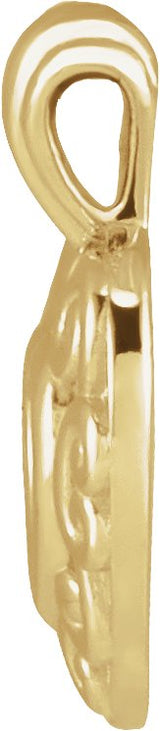 14K Gold Pierced Heart Necklace or Pendant - Yellow Gold - view 2
