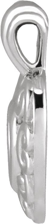 Platinum Pierced Heart Necklace or Pendant - view 2