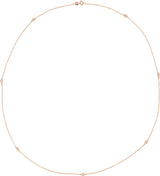 14K Gold Lab-Grown Diamond Bezel-Set Station Necklace - Rose Gold