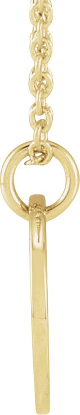 14K Gold Initial I Script Necklace or Pendant - Yellow Gold - view 2