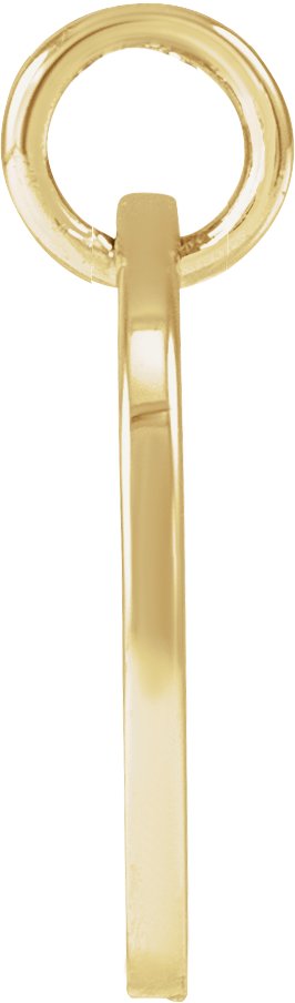 14K Gold Initial V Script Necklace or Pendant - Yellow Gold - view 2
