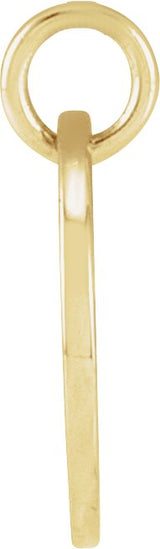 14K Gold Initial I Script Necklace or Pendant - Yellow Gold - view 2
