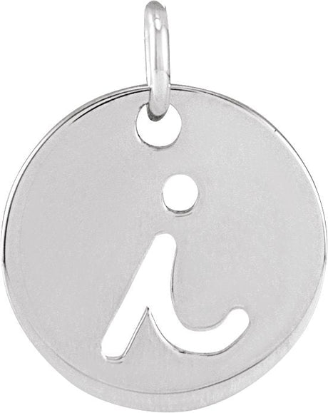 Platinum Initial I Script Necklace or Pendant