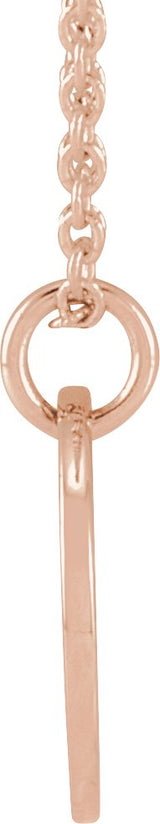 14K Gold Initial P Script Necklace or Pendant - Rose Gold - view 2