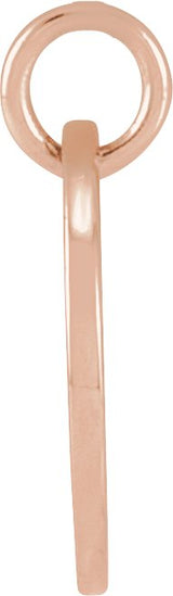 14K Gold Initial A Script Necklace or Pendant - Rose Gold - view 2
