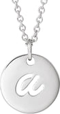 Platinum Initial A Script Necklace or Pendant