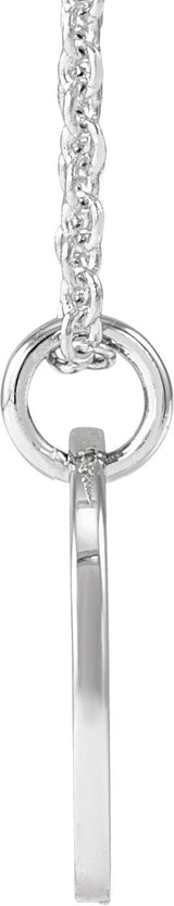 14K Gold Initial P Script Necklace or Pendant - White Gold - view 2