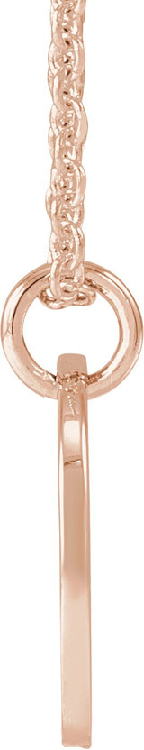 14K Gold Initial M Script Necklace or Pendant - Rose Gold - view 2