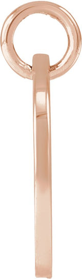 14K Gold Initial P Script Necklace or Pendant - Rose Gold - view 3