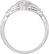 18K Gold Claddagh Band - White Gold - view 5