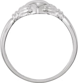 14K Gold Claddagh Band - White Gold - view 5