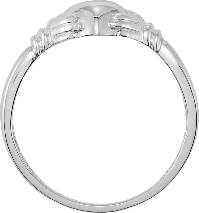 14K Gold Claddagh Band - White Gold - view 5