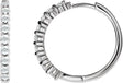 Platinum Round Natural Diamond Cabochon Hinged Hoop Earrings