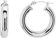 14K Gold Tube Hoop Earrings III - White Gold