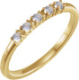 14K Gold Natural Rainbow Moonstone Cabochon Stackable Ring - Yellow Gold