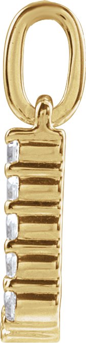 14K Gold Round Lab-Grown Diamond Accented Initial Necklace – up to 1/8 CTW - Yellow Gold - view 2
