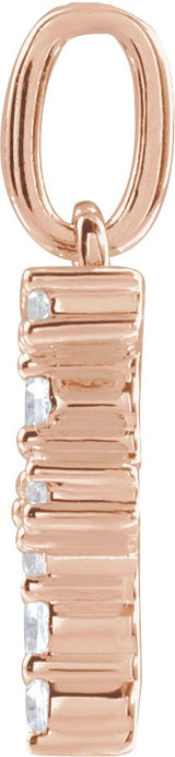 14K Gold Round Lab-Grown Diamond Accented Initial Necklace – up to 1/8 CTW - Rose Gold - view 3
