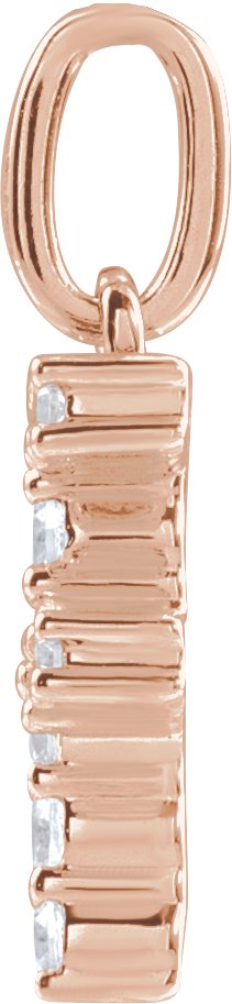 14K Gold Round Lab-Grown Diamond Accented Initial Necklace – up to 1/8 CTW - Rose Gold - view 3