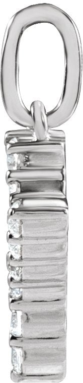 14K Gold Round Lab-Grown Diamond Accented Initial Necklace – up to 1/8 CTW - White Gold - view 2