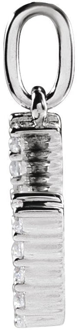 14K Gold Round Lab-Grown Diamond Accented Initial Necklace – up to 1/8 CTW - White Gold - view 2