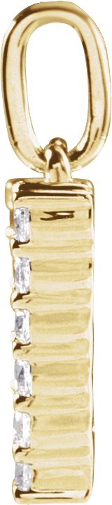 14K Gold Round Lab-Grown Diamond Accented Initial Necklace – up to 1/8 CTW - Yellow Gold - view 2