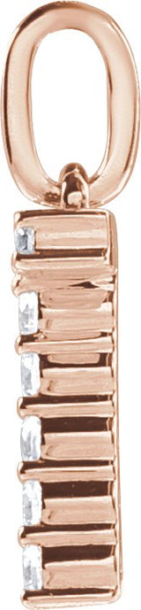 14K Gold Round Lab-Grown Diamond Accented Initial Necklace – up to 1/8 CTW - Rose Gold - view 2