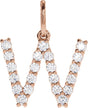 14K Gold Round Lab-Grown Diamond Accented Initial Necklace – up to 1/8 CTW - Rose Gold