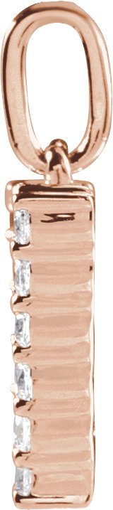 14K Gold Round Lab-Grown Diamond Accented Initial Necklace – up to 1/8 CTW - Rose Gold - view 2