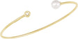 14K Gold Cultured White Freshwater Pearl & Natural Diamond Accented Pearl Cuff Bracelet – 03 CTW