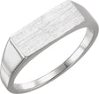 Men's 14K Gold Rectangle Signet Ring - White Gold