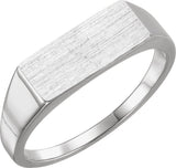 Men's 14K Gold Rectangle Signet Ring - White Gold
