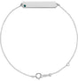 14K Gold Round Lab-Grown Alexandrite Engravable Geometric Bracelet - White Gold