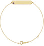 14K Gold Round Natural Amethyst Engravable Geometric Bracelet - Yellow Gold