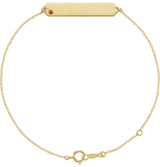 14K Gold Round Natural Citrine Engravable Geometric Bracelet - Yellow Gold