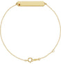 14K Gold Round Natural Citrine Engravable Geometric Bracelet - Yellow Gold