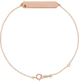 14K Gold Round Natural Citrine Engravable Geometric Bracelet - Rose Gold