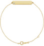 14K Gold Round Natural Diamond Engravable Geometric Bracelet - Yellow Gold