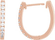 14K Gold Round Lab-Grown Diamond Accented U-Hoop Earrings – 13x12.33mm - Rose Gold
