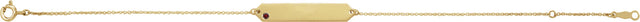 14K Gold Round Natural Mozambique Garnet Engravable Geometric Bracelet - Yellow Gold - view 2