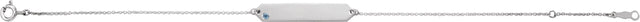 14K Gold Round Natural Aquamarine Engravable Geometric Bracelet - White Gold - view 2